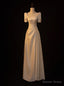 White Satin Short Sleeve Square Wedding Dresses
