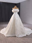 White Satin Strapless Lace Beading Wedding Dresses