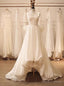 White Satin Straps Wedding Dresses