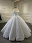 White Sequins Ball Gowns Off the Shoulder Prom Dresses
