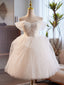 White Sweetheart Neck Tulle Lace Short Prom Dress, White Homecoming Dresses