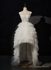 White Tulle Tiers Wedding Dress