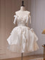 White Tulle Lace Short Prom Dress, White Short Prom Dresses