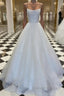 White tulle sequin long prom Dress white tulle Prom Dresses