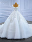 White Tulle Sequins Beading Straps Wedding Dresses