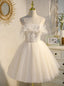 White Tulle Spaghetti Straps Homecoming Dresses