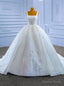 White Tulle Straps Sequins Beading Wedding Dresses