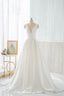 White V Neck Satin Long Prom Dress, Simple A Line Prom Dresses