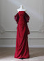 Wine Red Satin Scoop Long Prom Dress, Wine Red Long Prom Dress