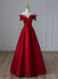 Wine Red Tulle with Sequins and Lace Prom Dress, Wine Red A Line Prom Dresses