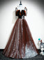Wine Red Velvet and Tulle Straps Prom Dress, A Line Tulle Prom Dresses