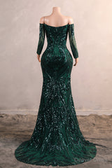 Womens Off Shoulder Mermaid Green Prom Dresses Bride Bridesmaid Dress Evening Party Gowns