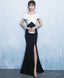 Mermaid White And Black Long Prom Dress