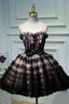 Black Layers Tulle Short Prom Dress, A Line Homecoming Prom Dresses