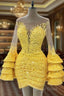 Yellow Homecoming Dress , Vintage Prom Dresses