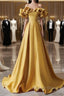 Yellow Off Shoulder Long Formal Evening Dresses Prom Dresses