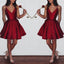 Burgundy 2023 Short Cute Simple Spaghetti Straps Homecoming Dresses