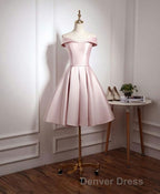 Cute Pink A Line Short Prom Dress, Pink Prom Dresses
