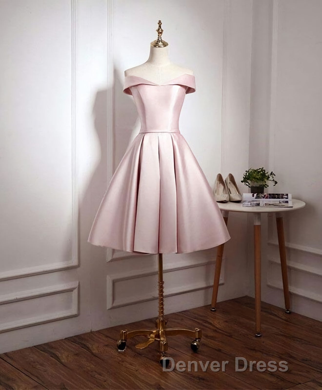 Cute Pink A Line Short Prom Dress, Pink Prom Dresses
