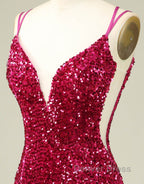 Sparkly Sequin Double Spaghetti Straps Tight Homecoming Dresses
