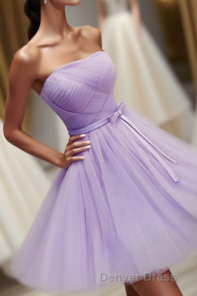 Cute A Line Tulle Short Prom Dresses, Bridesmaid Dresses Main image