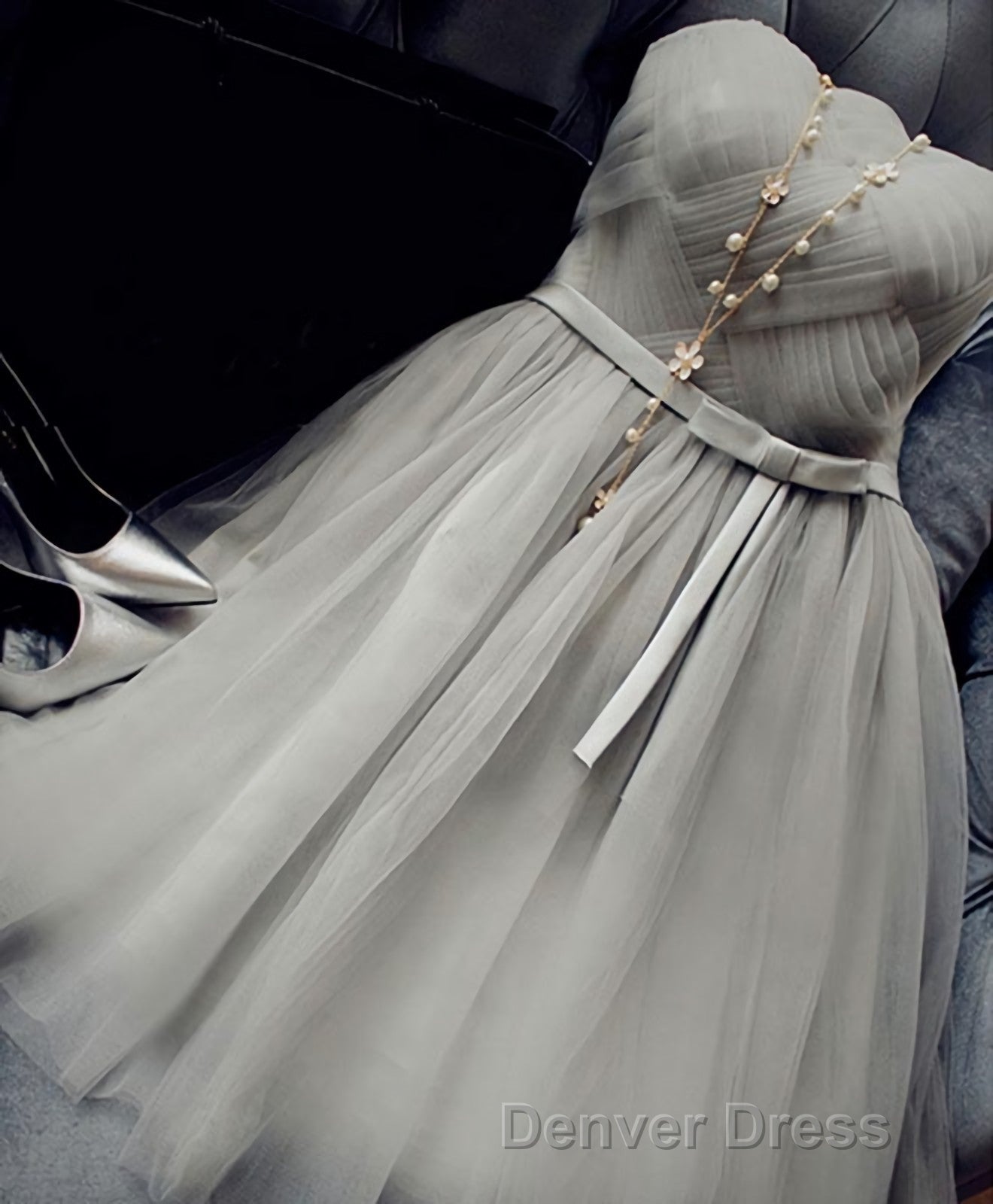 Cute A Line Tulle Short Prom Dress, Bridesmaid Dresses