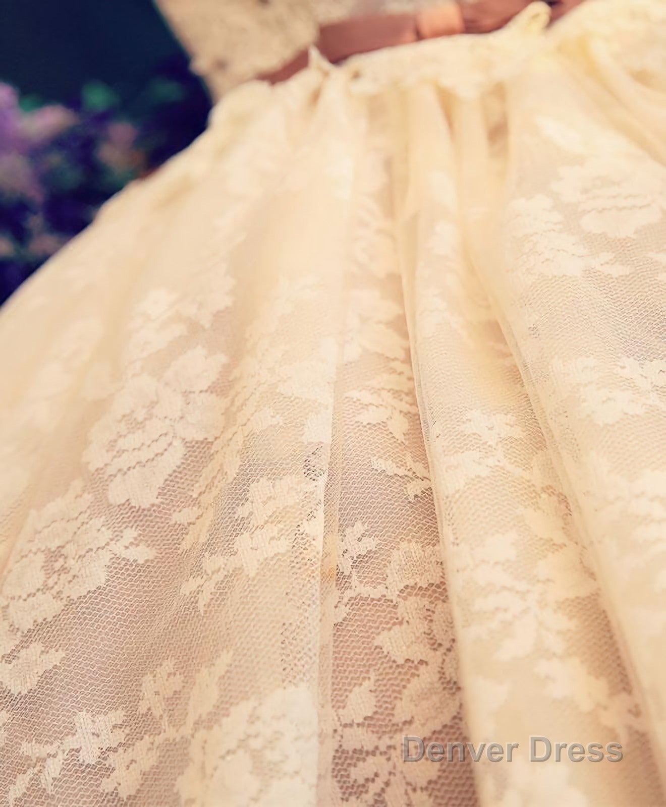Cute Champagne Lace Short Prom Dress, Cheap Prom Dresses