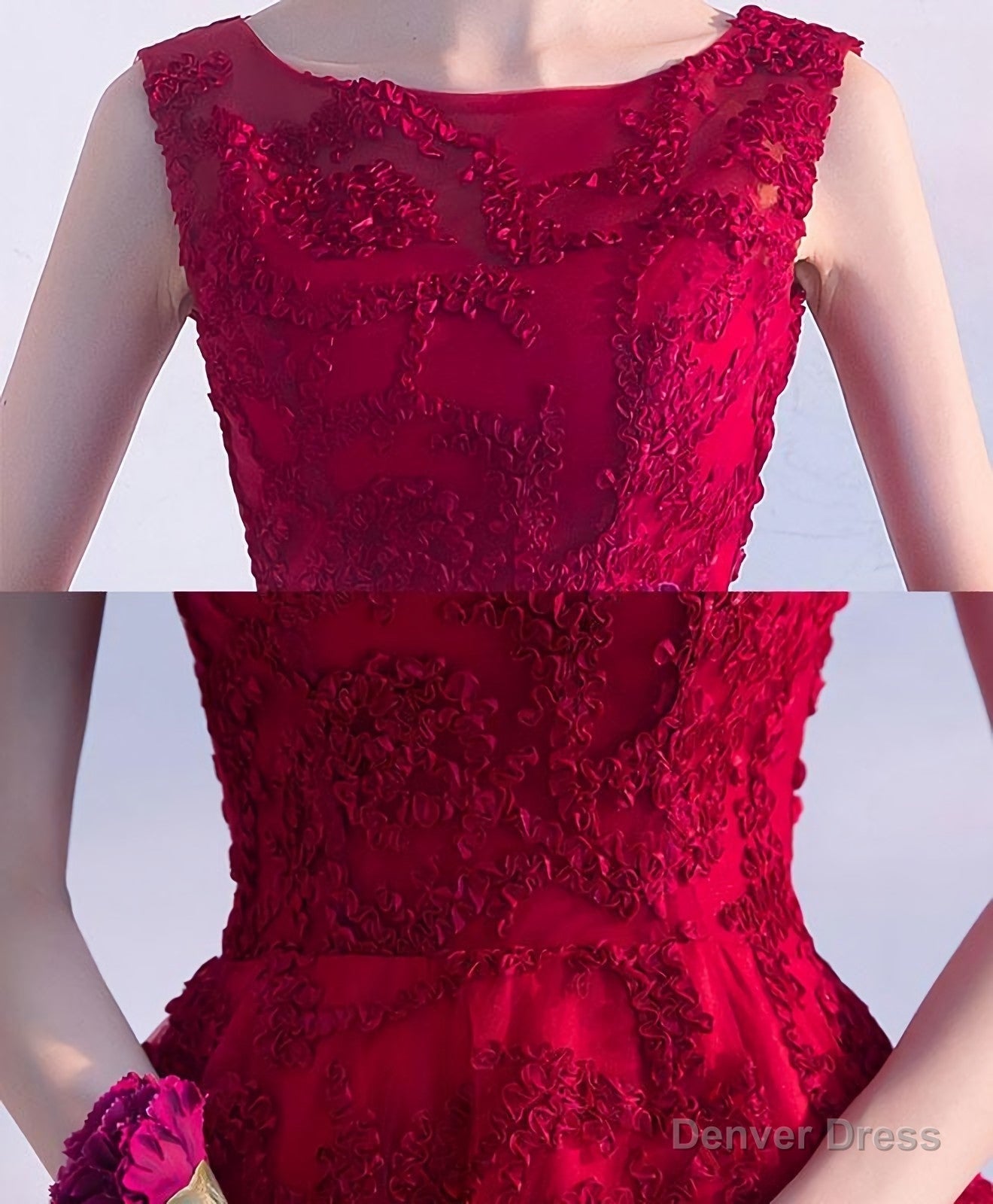 Burgundy High Low Short Prom Dress, Homecomig Dresses