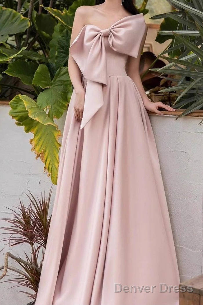 Pink A-Line Prom Dresses Sleeveless One-Shoulder Evening Dress Secondary image