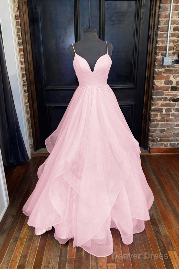 A Line Princess Sweetheart Sleeveless Long Floor Length Tulle Sparkling Prom Dresses