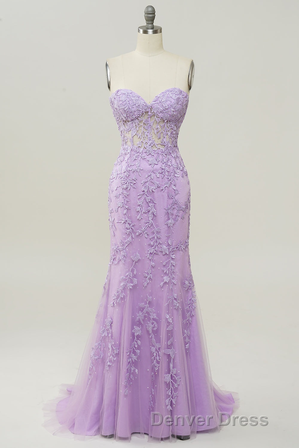 Coral Sweetheart Lace Up Long Mermaid Prom Dresses with Appliques