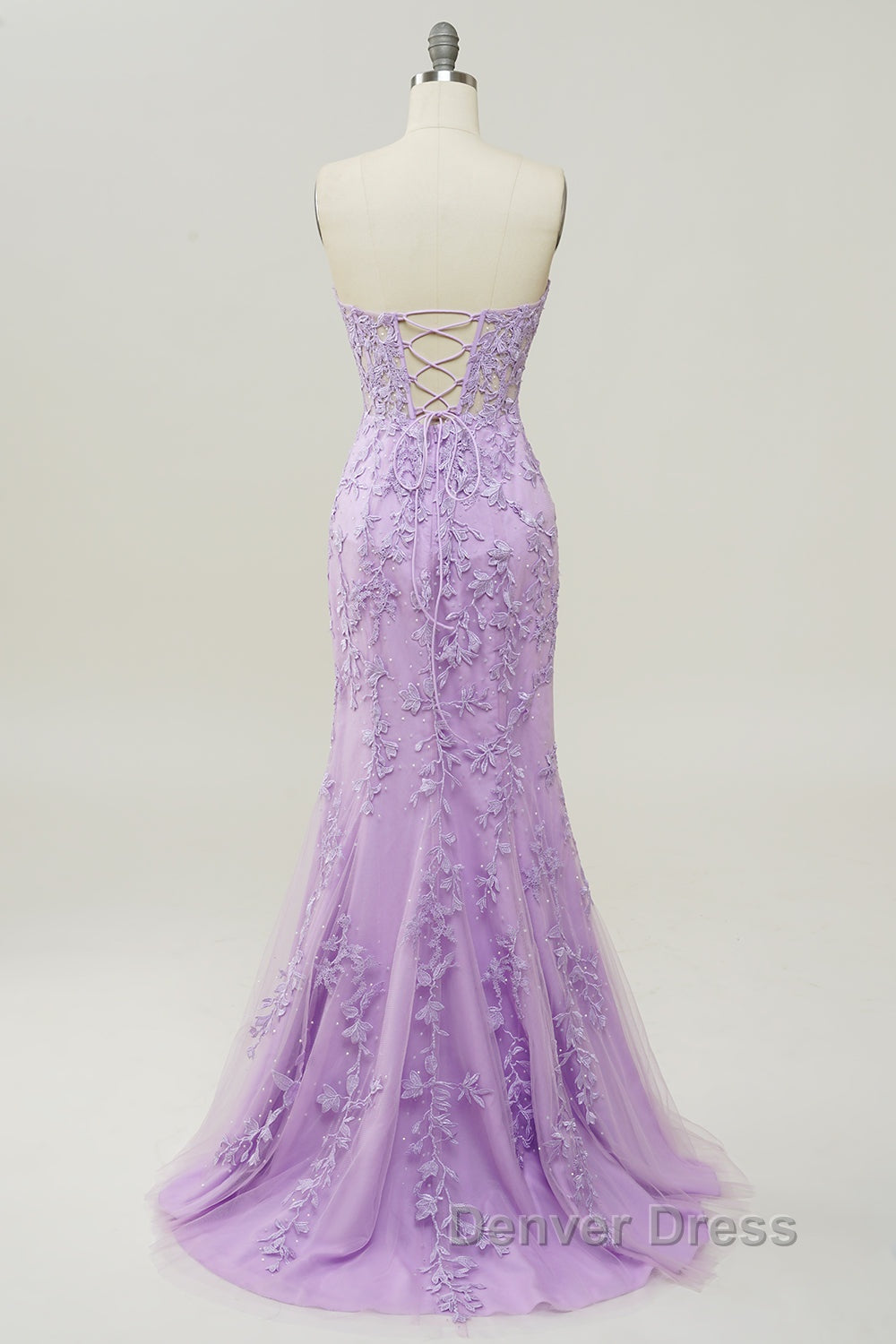 Purple Sweetheart Neck Mermaid Prom Dresses With Appliques Secondary image