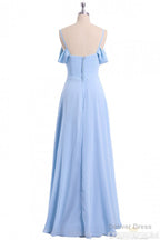 A Line Sky Blue Long Wedding Prom Dresses
