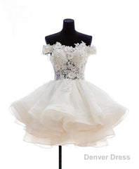 Mini Tulle Lace Short Prom Dress, Homecoming Dress