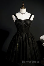 Elegant Sleeveless Tulle Sequins Short Homecoming Dresses