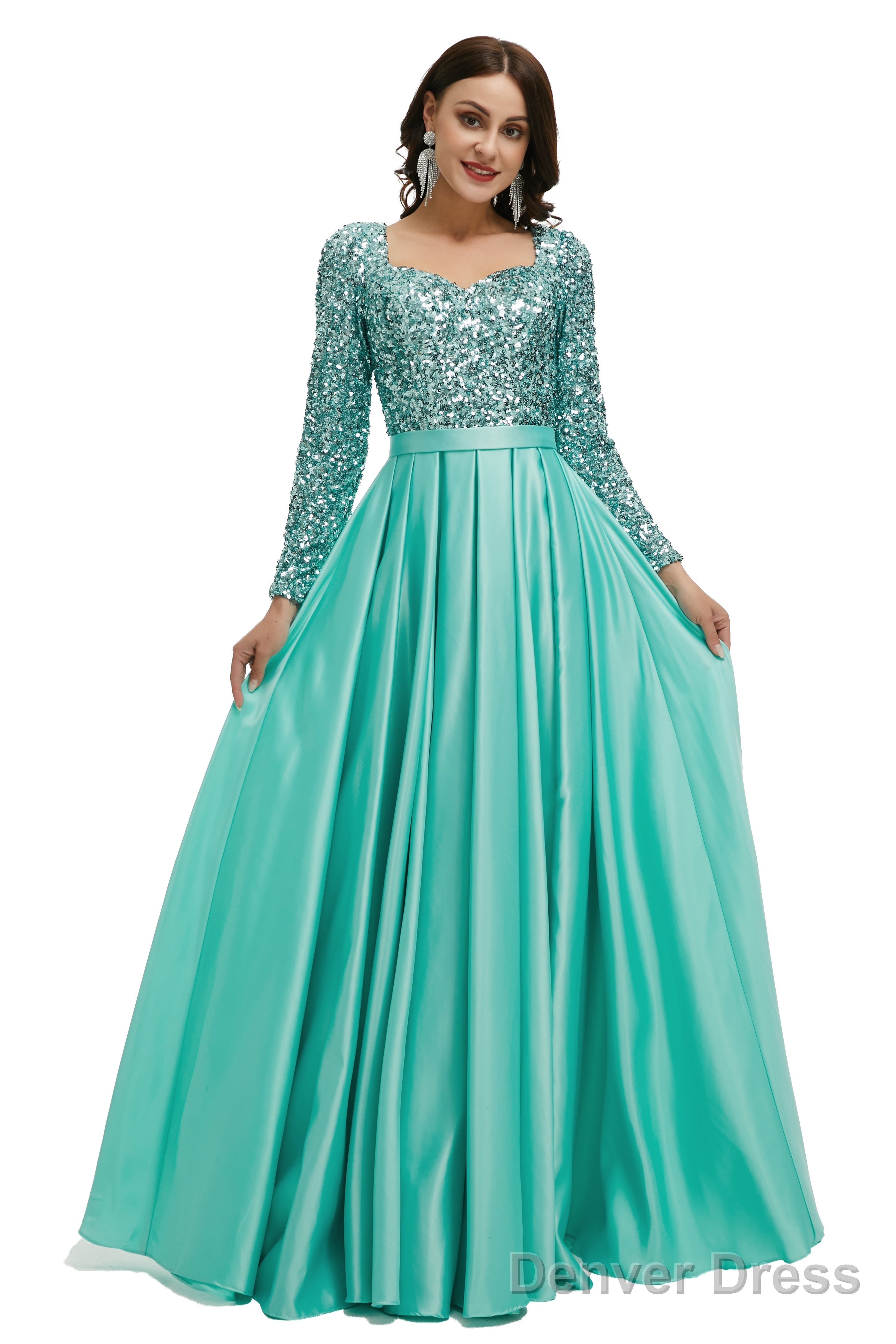 Lady Dress Full Sleeve Prom Dress V Neck Prom Gown 2026 Floor Length Prom Dresses