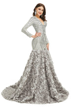 Prom Dress Long V Neck Prom Gown Full Sleeve Prom Dress Floor Length Dresses 2026