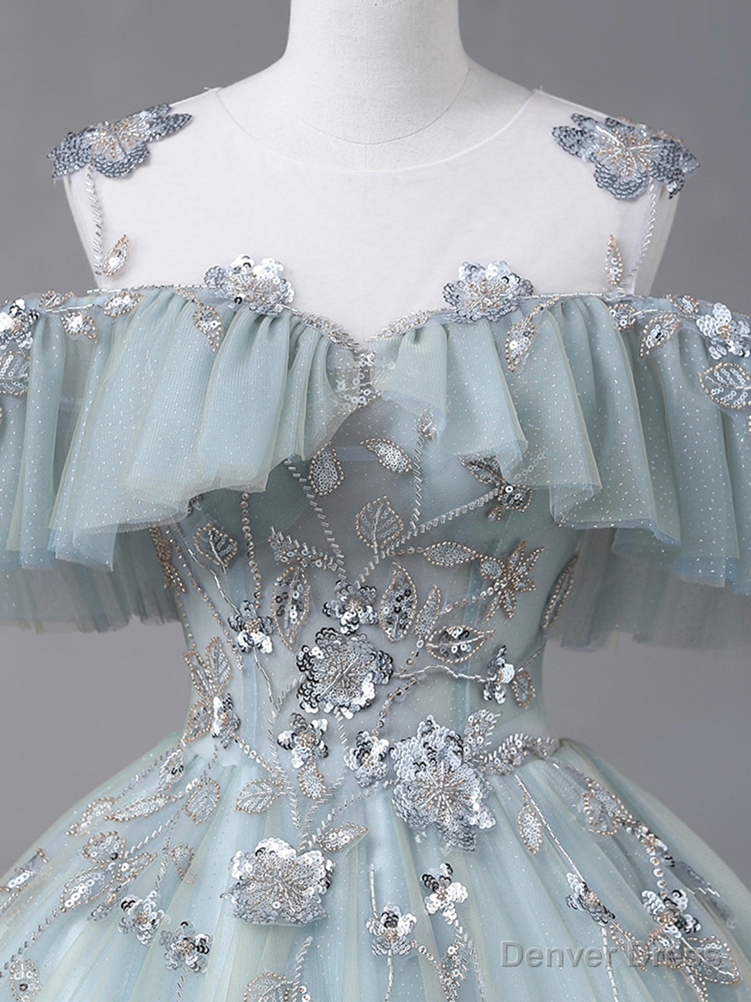 Beautiful Tulle Sequins Long Formal Dresses, A-Line Evening Dresses