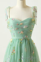 Champagne Lovely Tulle Lace Long Prom Dress, Champagne Prom Dresses