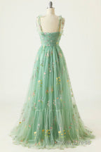 Champagne Lovely Tulle Lace Long Prom Dress, Champagne Prom Dresses