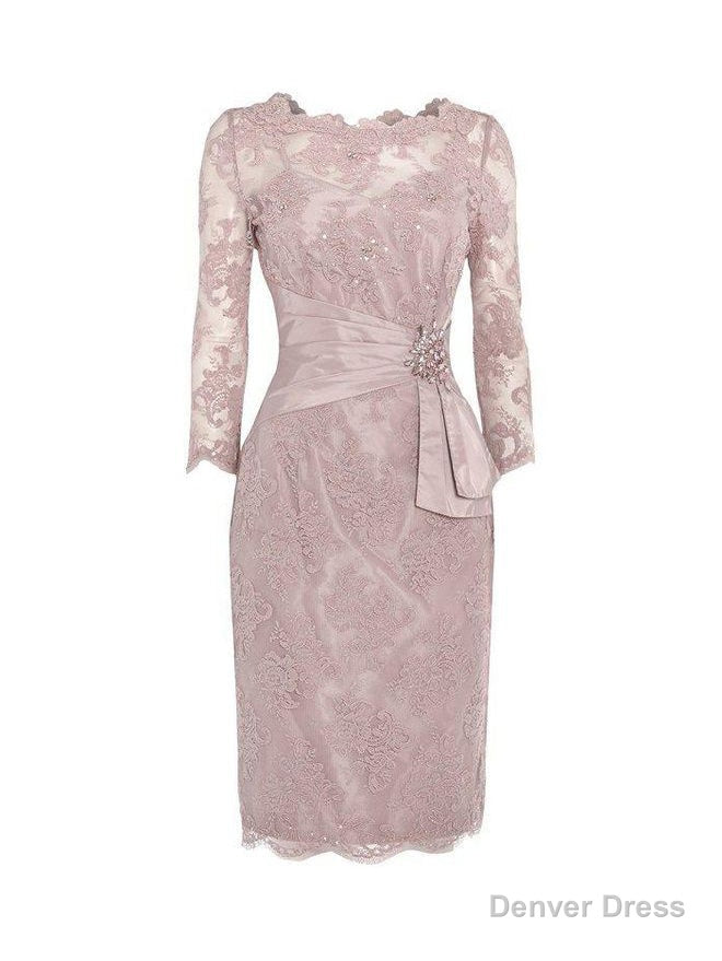 Three Quarter Pink Short Mother of Bride Dress Main image