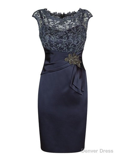 Dark Navy Short Tight Mother of Bride Dress Main image