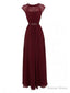 Elegant Burgundy Long Chiffon Bridesmaid Dress Wedding Prom Dresses