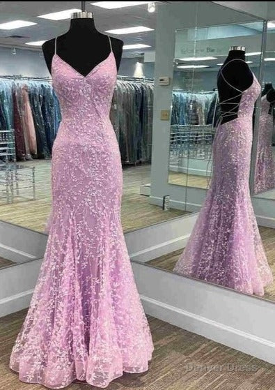 Gorgeous Mermaid Lilac Prom Dresses with Embroidery Secondary image