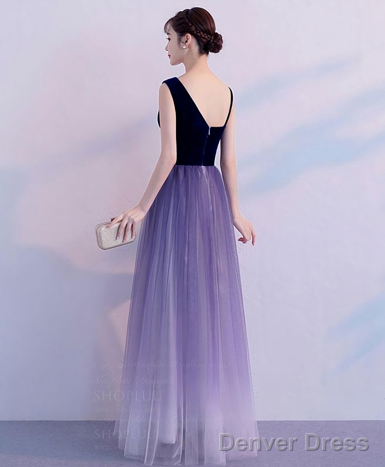 Purple Tulle Long Prom Dress Purple Tulle Bridesmaid Dresses Secondary image
