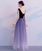 Purple Tulle Long Prom Dress Purple Tulle Bridesmaid Dresses