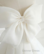 White Sweetheart Long Prom Dresses, White Formal Dresses