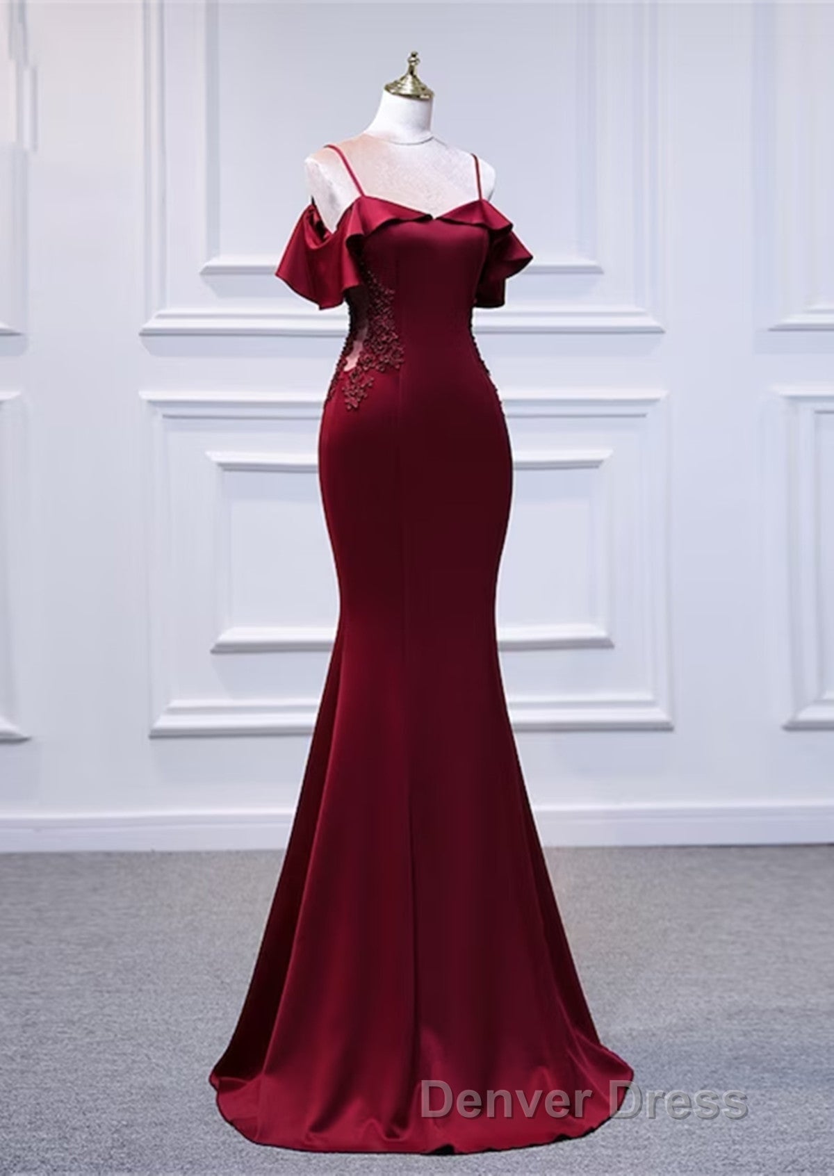 Wine Red Mermaid Sweetheart Straps Long Formal Dresses, Wine Red Prom Dresses