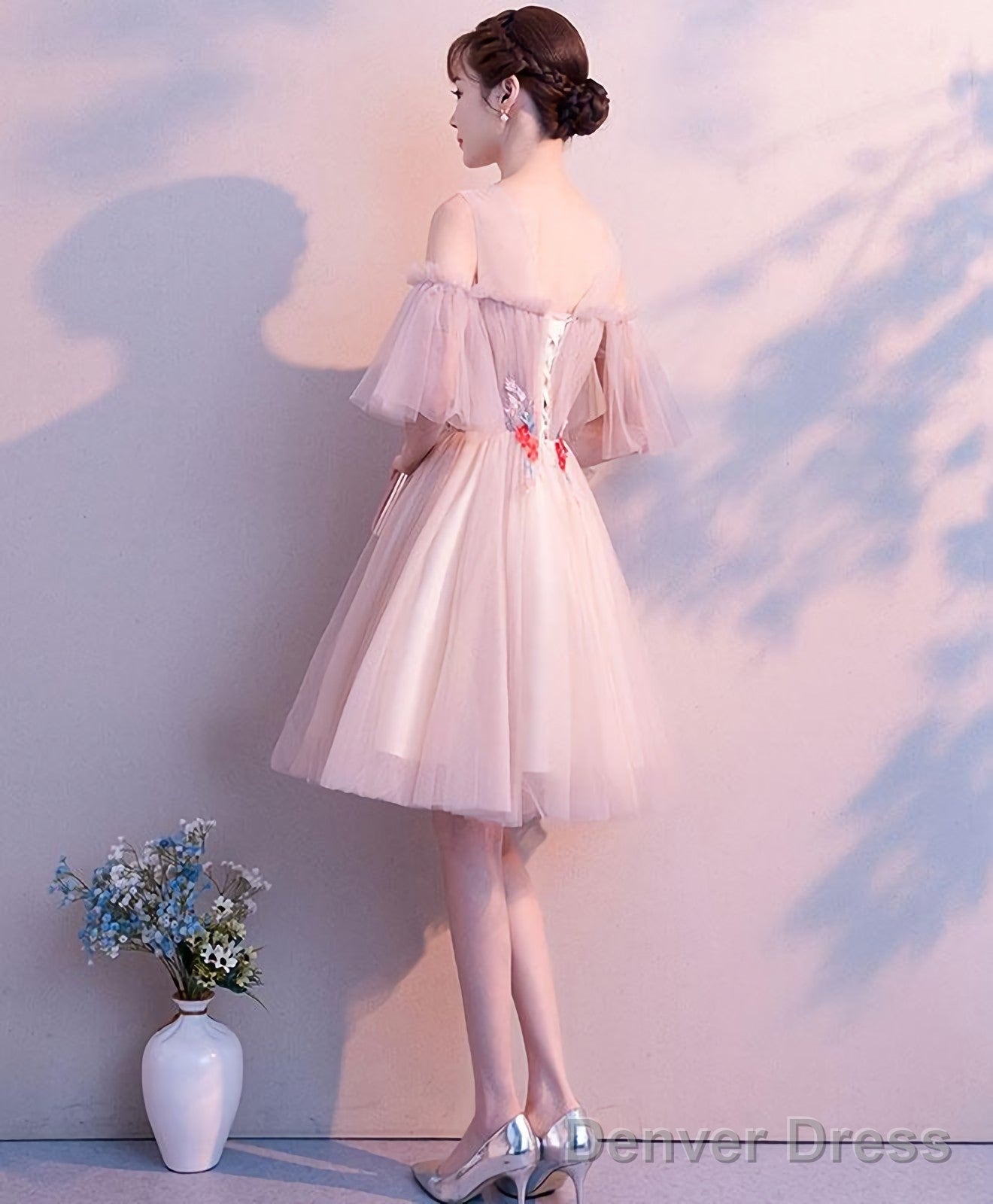 Cute Tulle Round Neck Short Prom Dress Tulle Homecoming Dress Secondary image