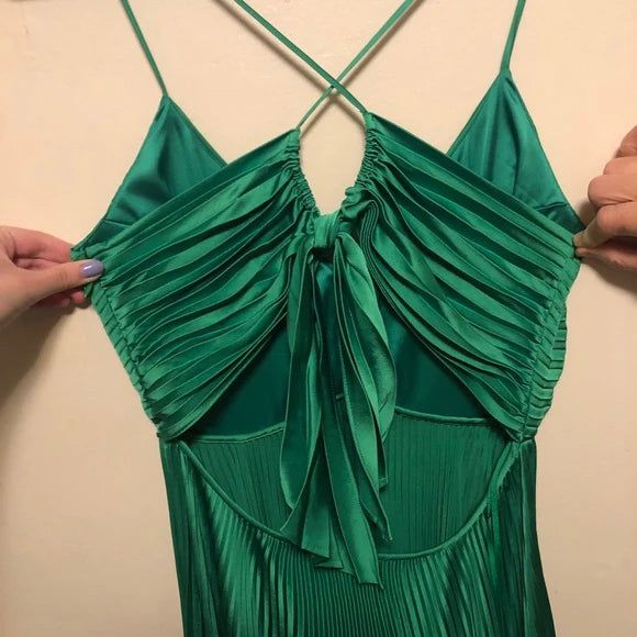 Forest Green Backless Prom Dress For Vegas Pool Prom?? Glam Chiffon Prom Dresses For Special Ocassion